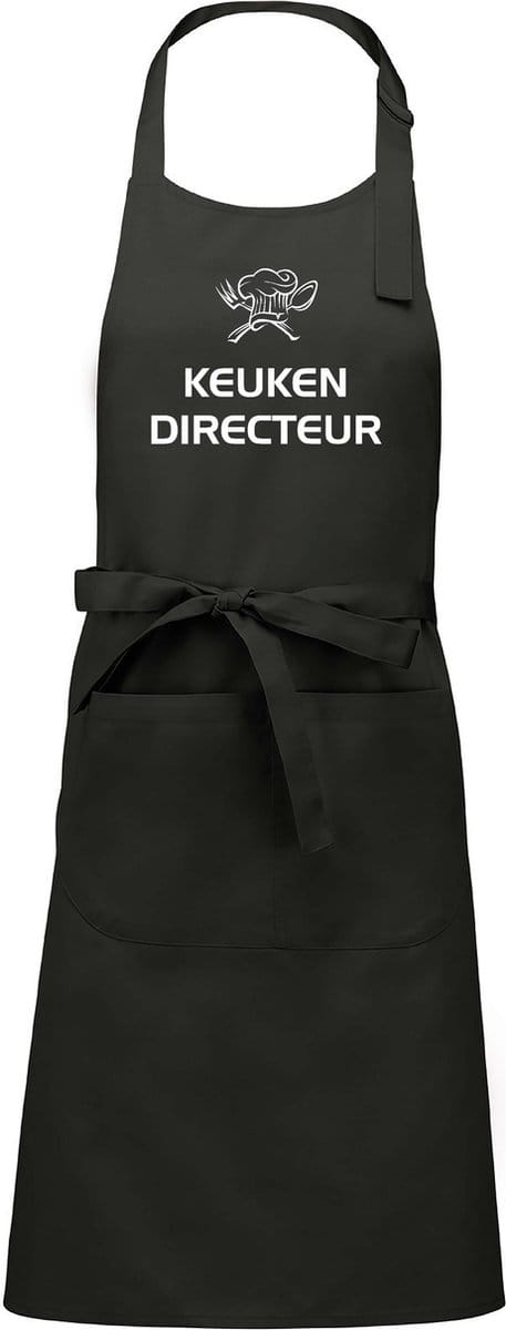 Mijncadeautje - Luxe schort - Keukendirecteur - chique grijs