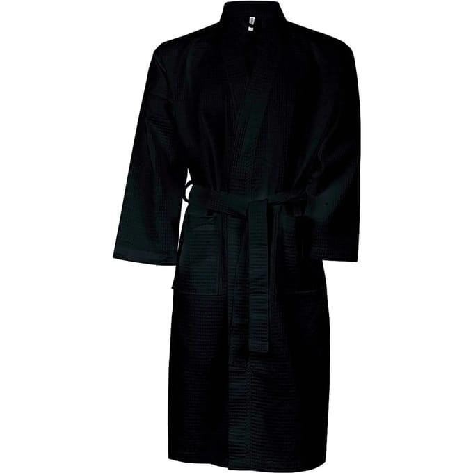 Kariban Kimono Badjas Honinggraatstructuur K122 - Black - M/L
