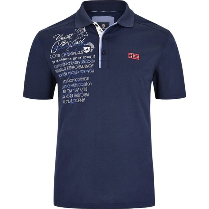 Jan Vanderstorm herren Poloshirt - 64/66 - donkerblauw - Plus Size