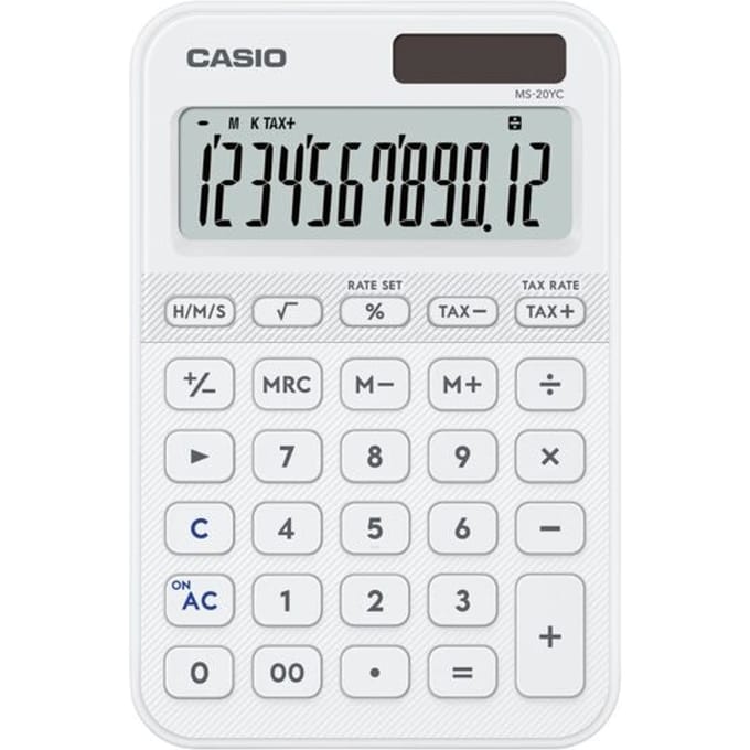 Casio Bureaurekenmachine Wit (b x h x d) 101 x 18 x 154.5 mm