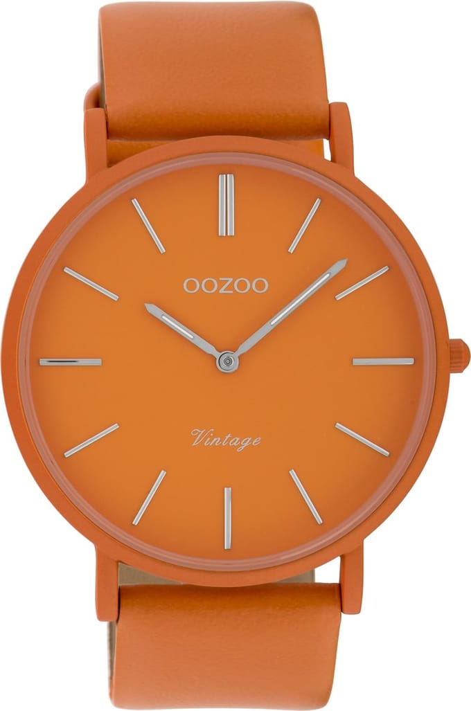 Oranje OOZOO horloge met oranje leren band - C9880
