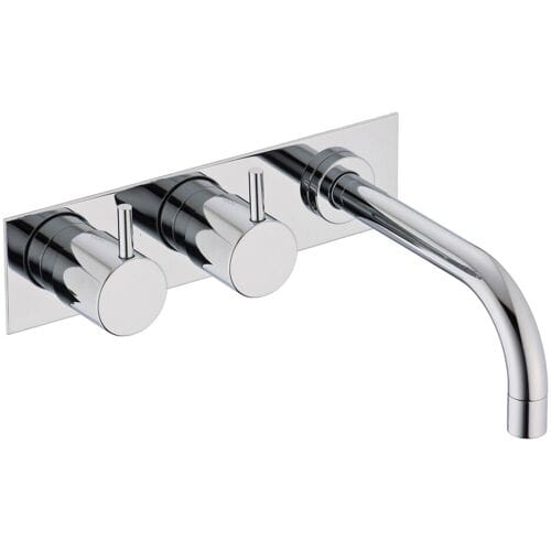 Vola wall-mounted two-handle basin mixer, spout on the right, Art. 613K16