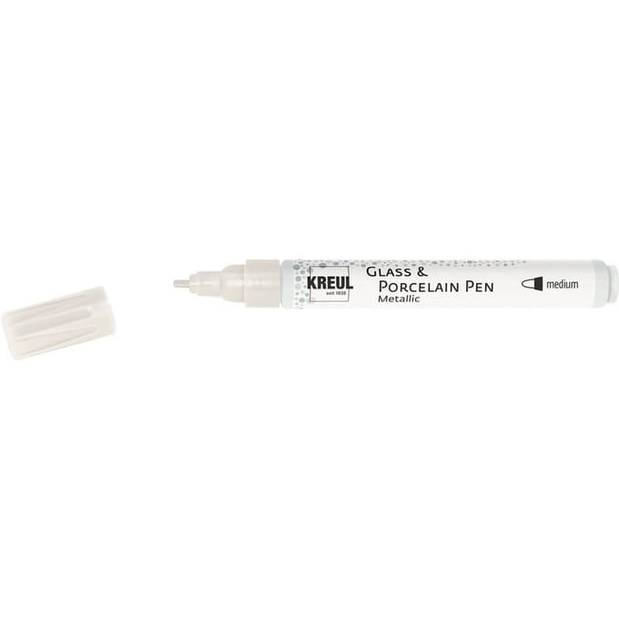 KREUL Glas & Porselein Pen "Metallic" - Parelwit