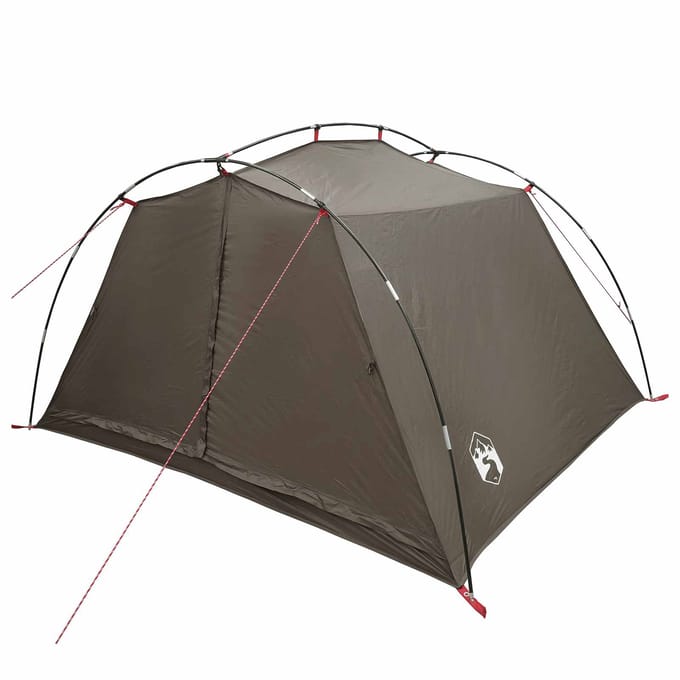 vidaXL - Tunneltent - 4-persoons - Bruin - en - Grijs