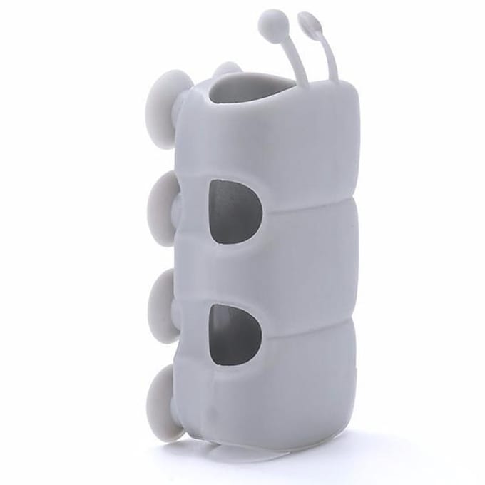 Support de pomme de douche à ventouse, support de douche réutilisable, ventouse mobile en forme de chenille, accessoires de salle de bains grise