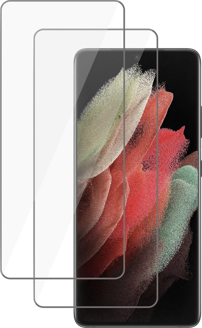 Screenprotector geschikt voor Samsung Galaxy S21 Ultra - Flexibele Full Screen Protector - 2 Stuks