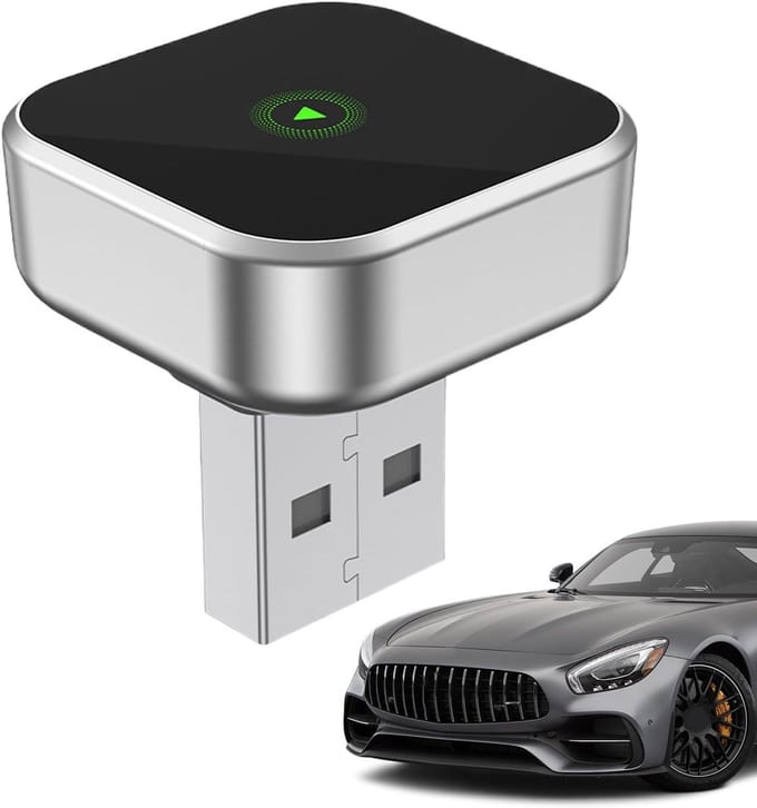 Draadloze Auto Adapter - Telefoon Converter - Muziek Streamen - Snelle Plug-and-Play - Compact Design - Zwart