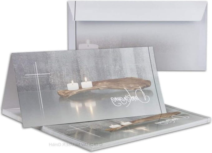 Dubbele rouwserie kaart met envelop DIN lang - condoleance kaarten set 35 Bianca