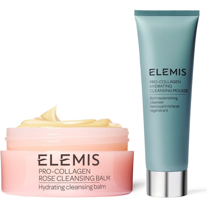 Elemis Pro-Collagen Hydrating Cleansing Mousse and Cleansing Balm Bundle (Various Aromatics) - Rose