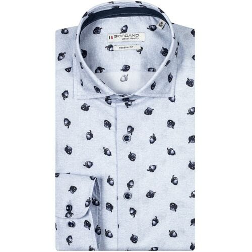 Giordano Overhemd Row Acorn Pattern Soft Handfeel Licht Blauw / male