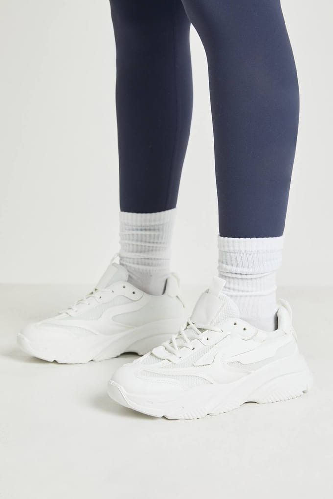 boohoo Dames Chunky Sole Trainers | Wit | Maat: 40