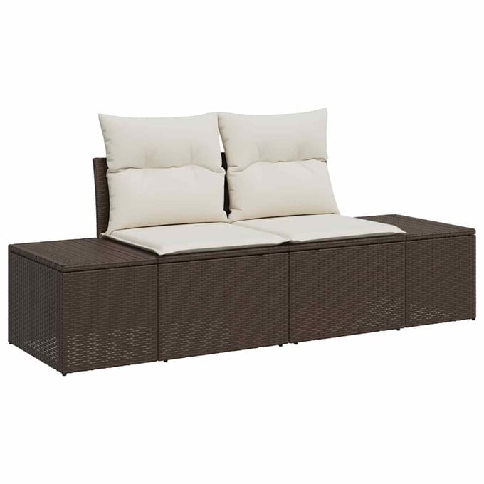 vidaXL - Tuinbank - Set - 6 - st - Bruin - en - Crème - 100 - x - 55 - x - 73 - cm