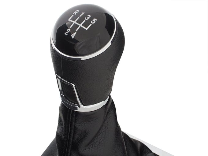 MODECAR - Versnellingspook & Manchet - VW Passat B6/B7/CC - 5-versnellingen - Zwart & Chroom