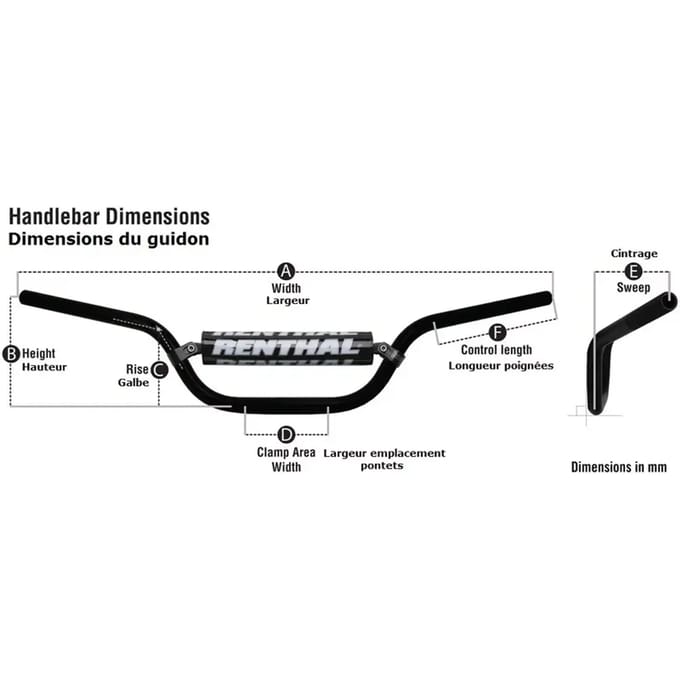 Renthal 603 Reed/windham Fatbar Stuur Zilver 28.6 mm / 800 mm