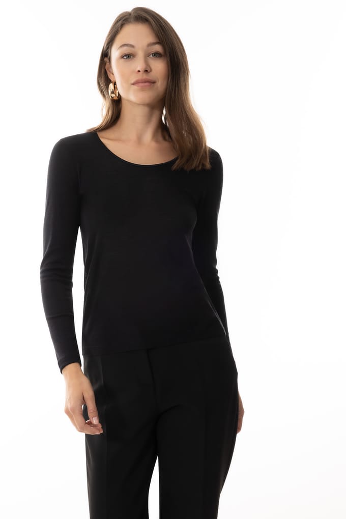 mey Damen Shirt Met Lange Mouwen Serie Wool&Silk