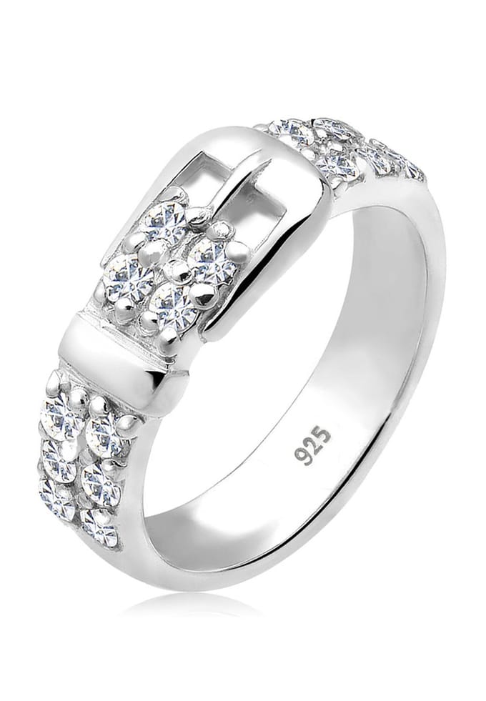 Elli - Ring - Dames band met zirkonia in 925 sterling zilver - Dames