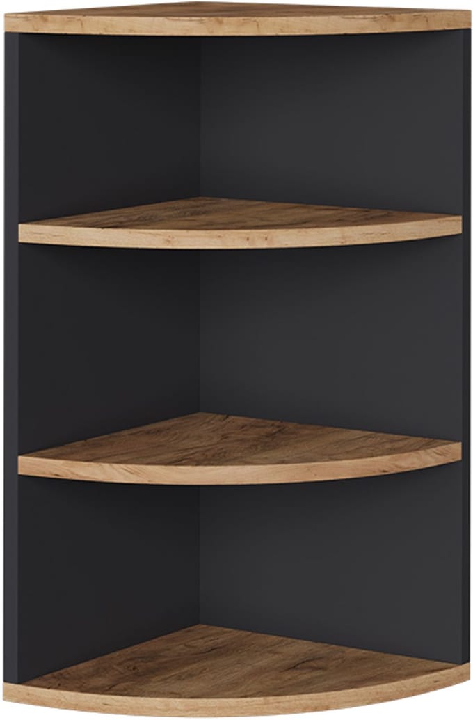 Vicco Ecki Hoekplank – 30 x 60 cm Antraciet/gouden eik