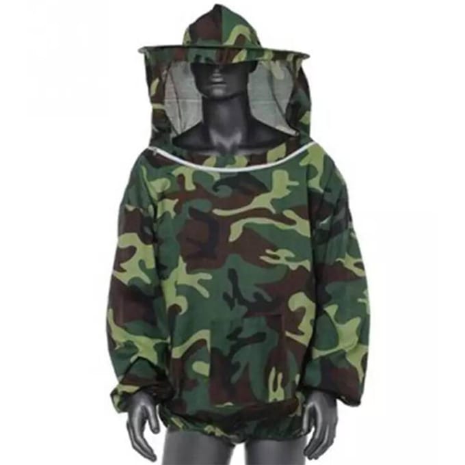 Imkerjack Professioneel Totale Bescherming Geventileerd Imker Beschermjack met Sluier camouflagegroene kleur