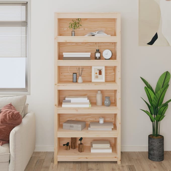 vidaXL - Boekenkast - 80x35x183 - cm - massief - grenenhout