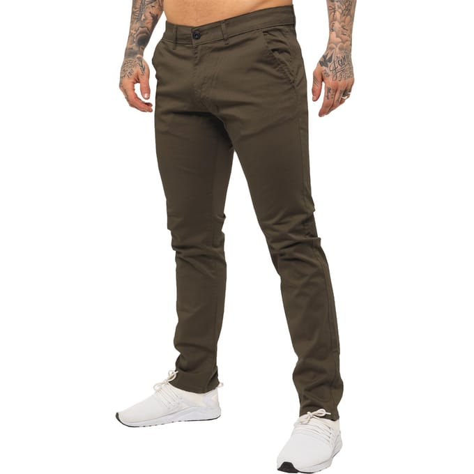 Enzo Heren Slim Fit Stretch Chinos