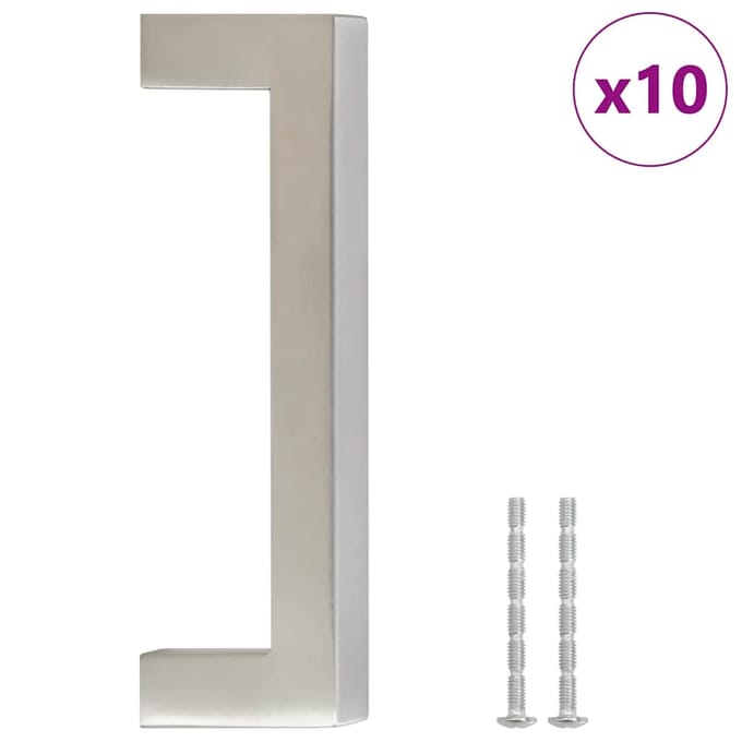 vidaXL - Handvatten - 10 - st - 96 - mm - roestvrij - staal - zilverkleurig