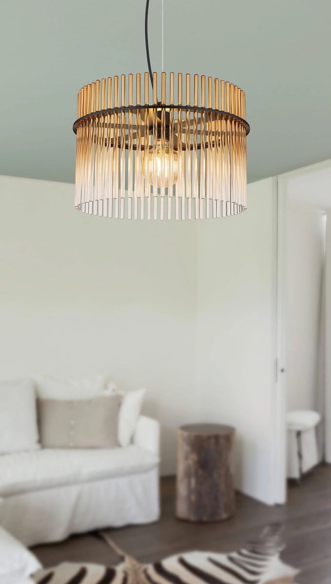Hanglamp - amberkleurig - GORLEY - glas - Ø 40cm - E27 - 15698HA - Globo