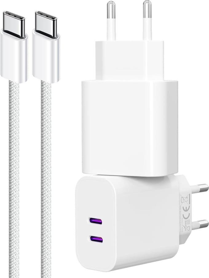 40w usb C Snellader + usb C naar usb C Kabel - Usb C oplader - Dubbele usb C stekker - Oplaadstekker telefoon tablet laptop e-reader