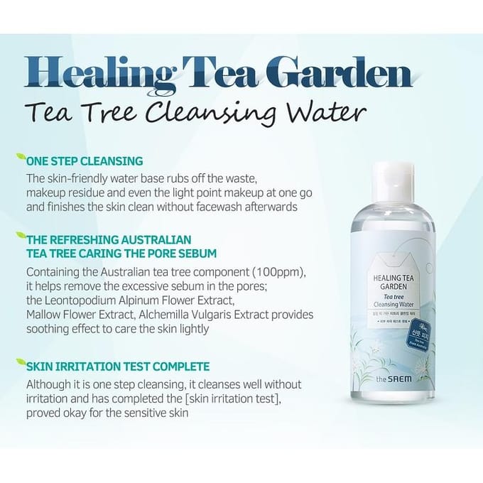The Saem - Healing Tea Garden Tea Tree Cleansing Water 300ml gray