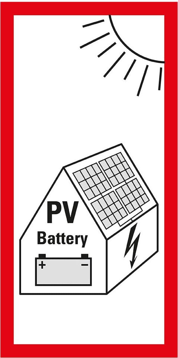 Sticker PV installatie, nieuw 200 x 100 mm