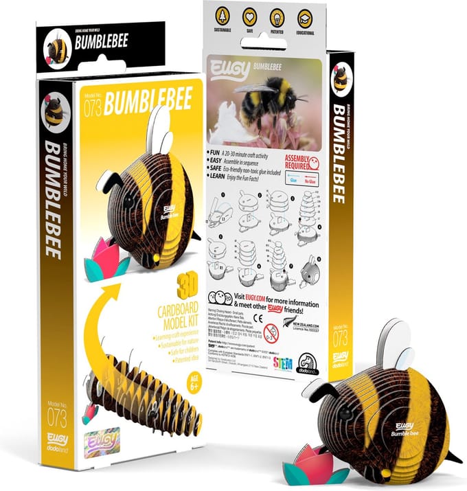 EUGY 3D Puzzel - Hommel - Insecten - Duurzaam - Verzamel Ze Allemaal - 6 Jaar