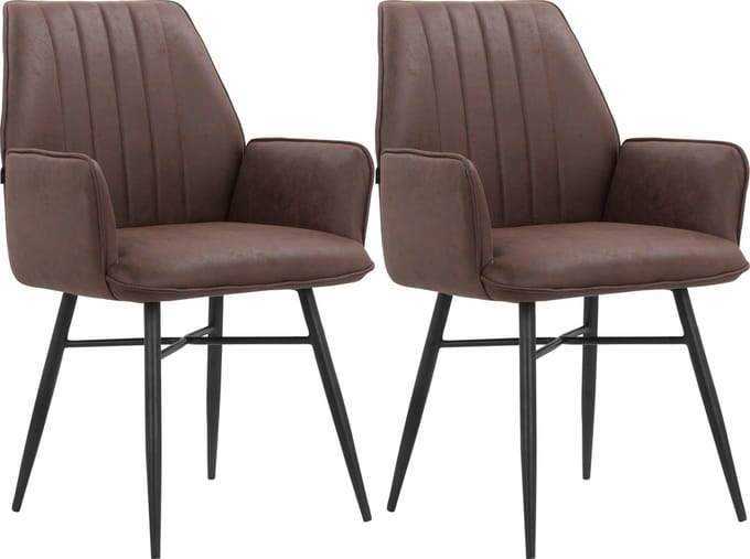 Anzo-Eetkamerstoel - 2 Pack - Bruin