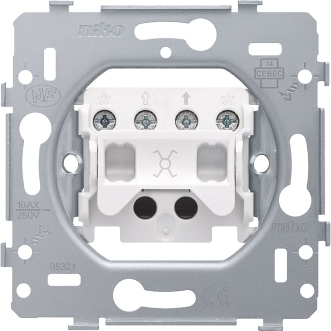 Niko 10A 250V Tussen Schakelaar Basis Met Schroefaansluitingen - 170-71701