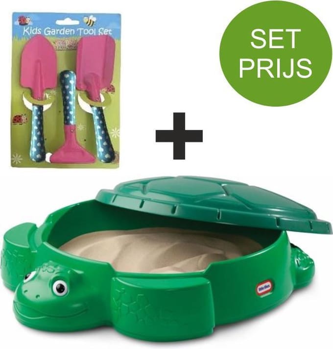 Little Tikes Zandbak Schildpad en tuinset met 3 tuin accessoires (roze)