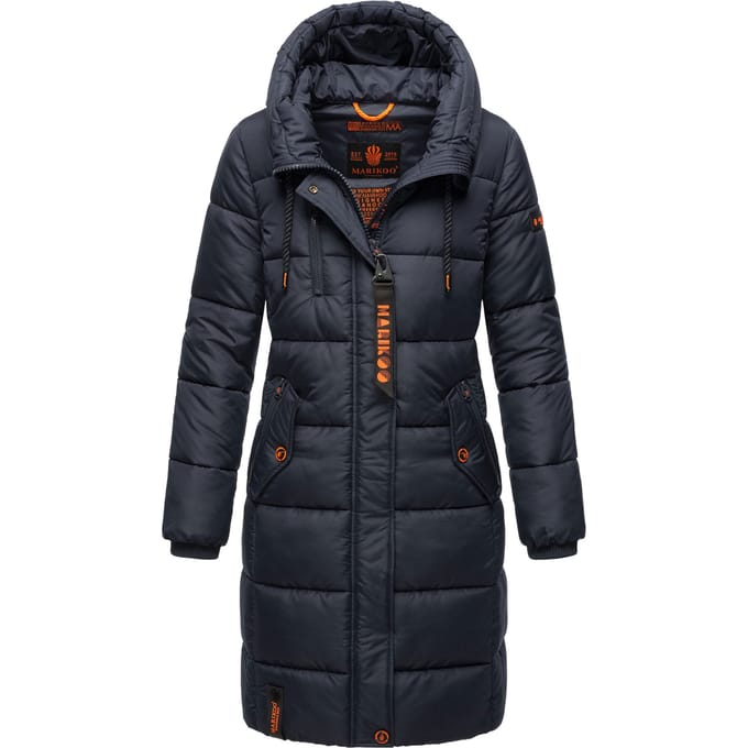 Marikoo dames winterjas – Lange gewatteerde jas met capuchon & zakken