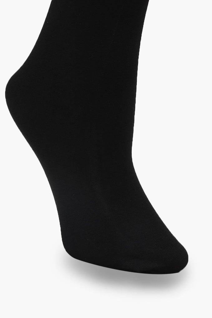 boohoo Dames 300 Denier thermische panty's | Zwart | Maat: Large/XL