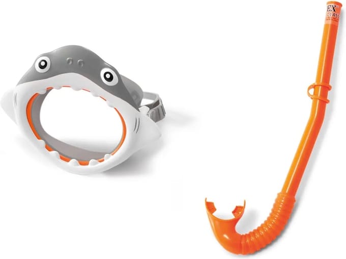 Intex Waterplezier Speelset Opblaasdier Dolfijn en Snorkelset Haai