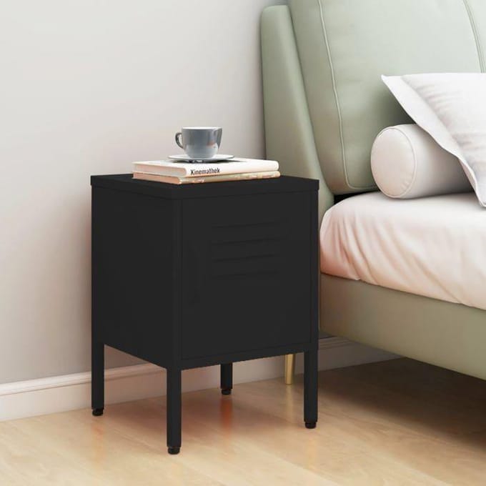 Maison Exclusive - Table de chevet Noir 35x35x51 cm Acier noir