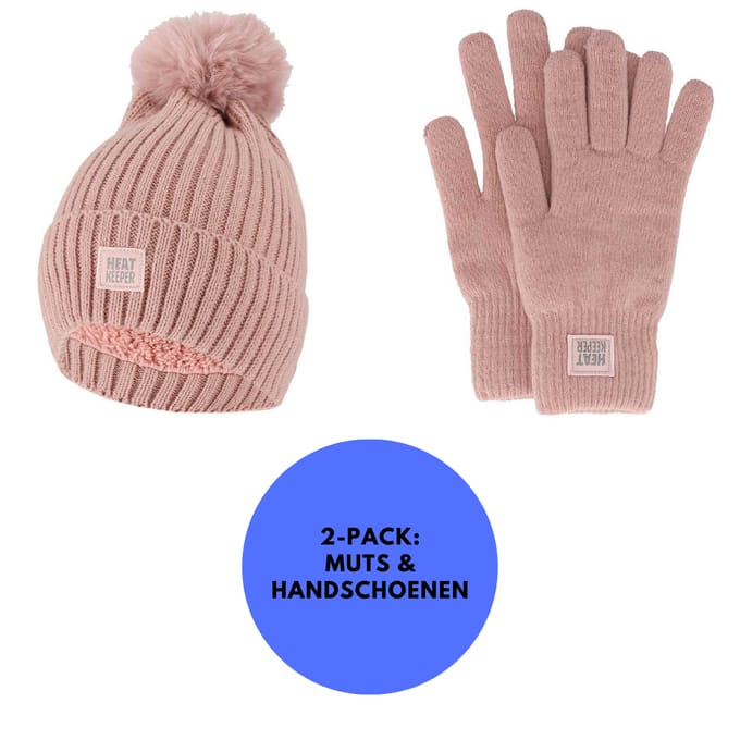Thermo set Dames - Handschoenen/muts - Roze
