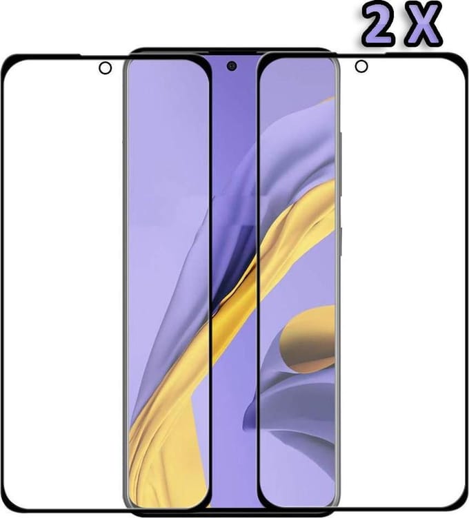 HB Glas Geschikt voor Samsung Galaxy A71 Glas - 2X Fullscreen Tempered Glass - Transparant