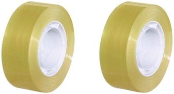 SOHO Plakband - Breedte 18mm - Transparant - 33 Meter per rol - 2 Stuks