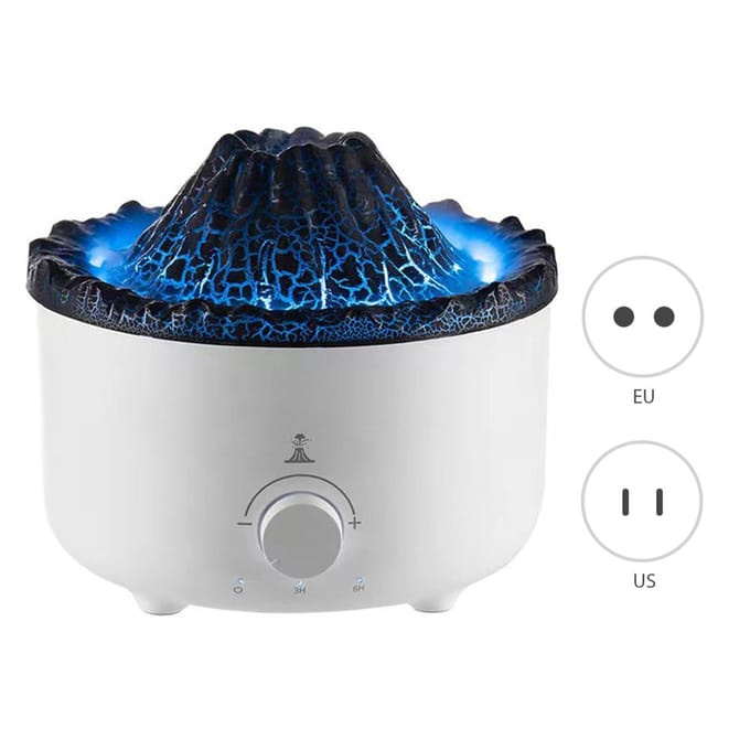 Diffuseur d'huiles essentielles, humidificateur, minuterie 3h/6h, 560ml, diffuseur ultrasonique d'arôme de méduse volcanique 3 US Plug blue