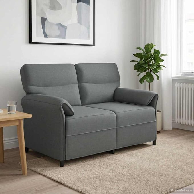 vidaXL - Bank - 100% - polyester - metalen - frame - MDF, - Multiplex