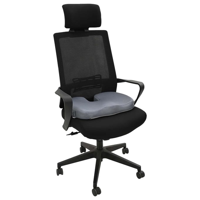 vidaXL - Zitkussen - Traagschuim - Grijs - 47 - x - 37 - x - 8 - cm