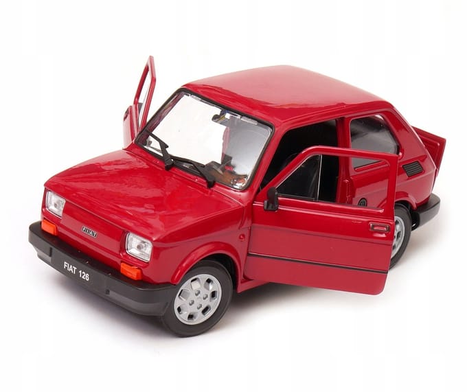 Welly Fiat 126p Maluch Modelauto 1:21 Rood