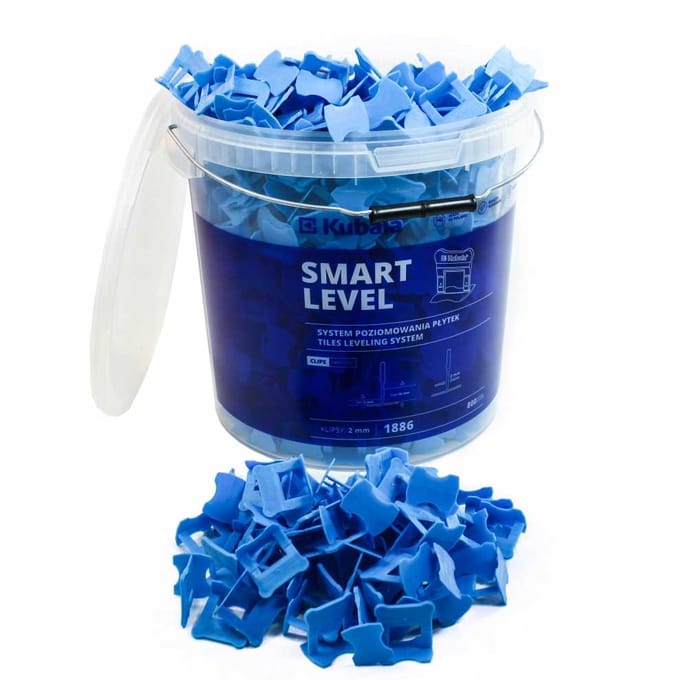 Kubala SMART LEVEL - Tegel Leveling Clips - 2mm - 800 Stuks - Emmer 20L