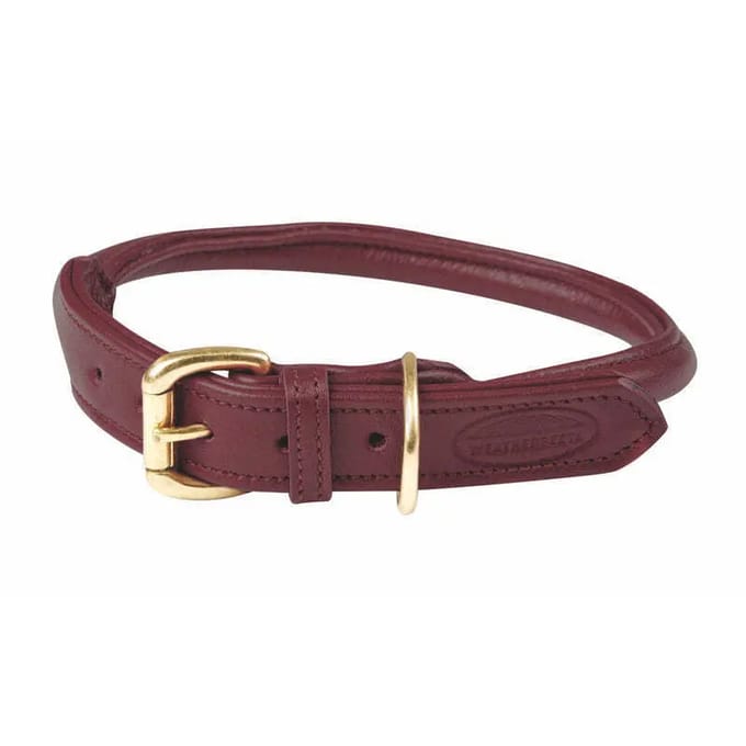 Opgerolde leren hondenhalsband Weatherbeeta
