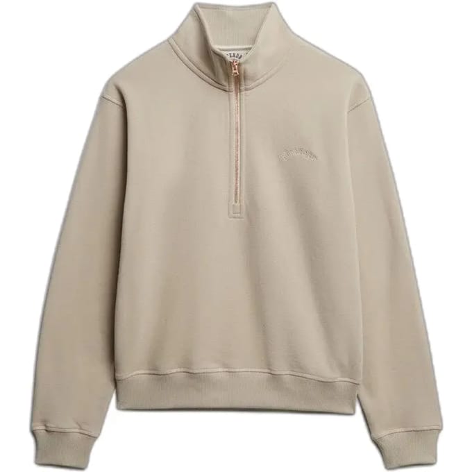 Superdry Essential Logo Embroidered Sweatshirt Met Halve Rits Blauw XS Vrouw