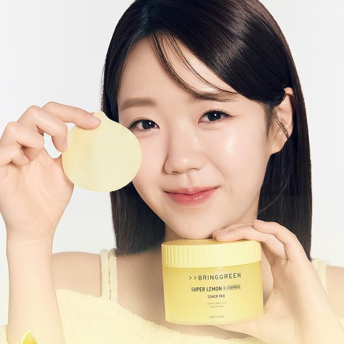 [BRING GREEN] Tampon de toner au glutathion Super Lemon avec recharge 150 g 90P*2EA beige