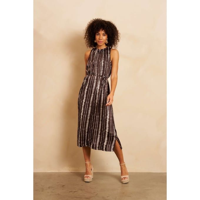 Jurk Rox | Brown Stripe Print