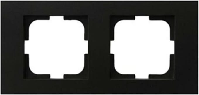 Afdekraam dubbel - Afdekframe wandcontactdoos - OVIVO - ZWART
